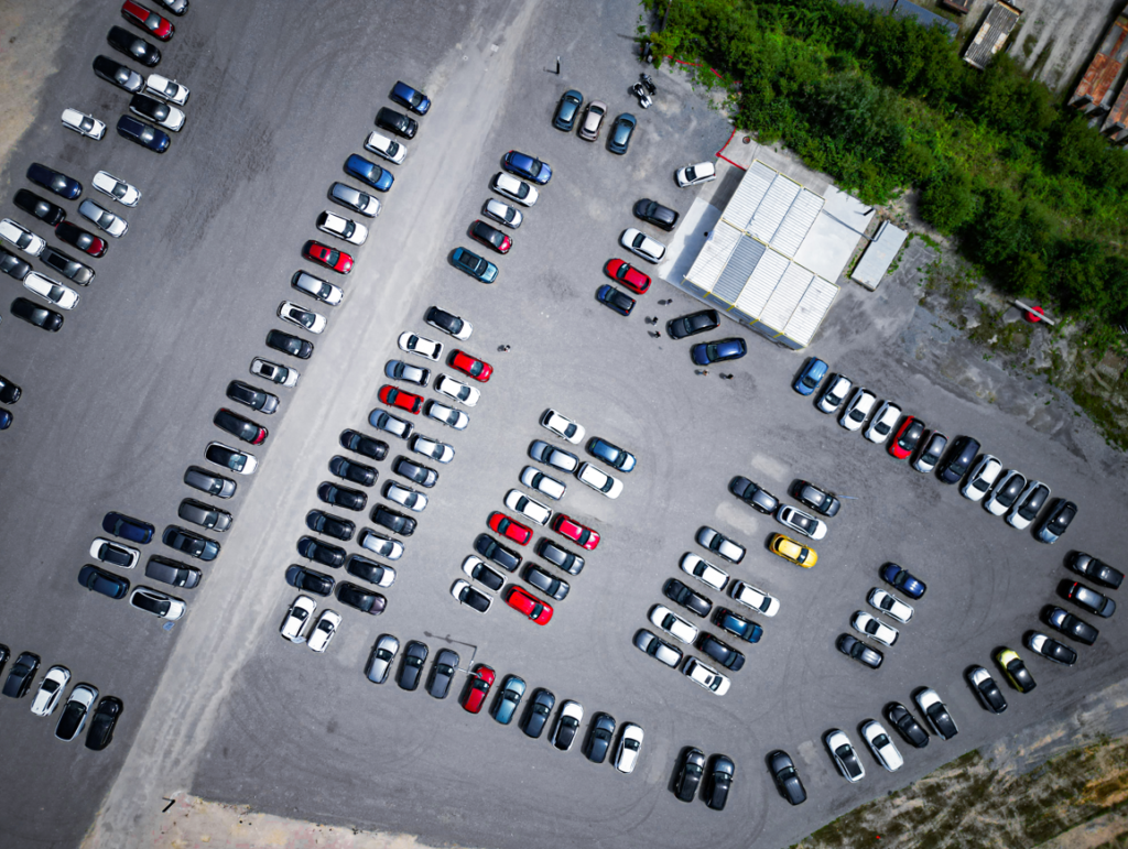 photo du centre d'occasion prit par un drone