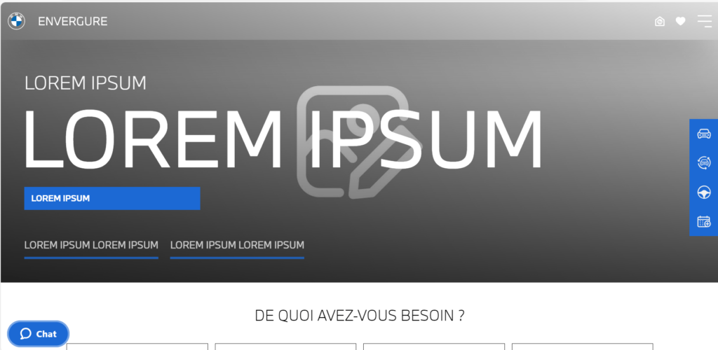 interface du site en construction