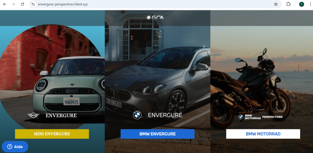 présentation site BMW MINI Envergure et BMW MOTORRAD Perspectives
